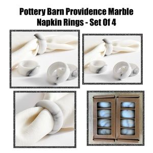 Pottery Barn Providence Marble Napkin Rings - Set Of 4